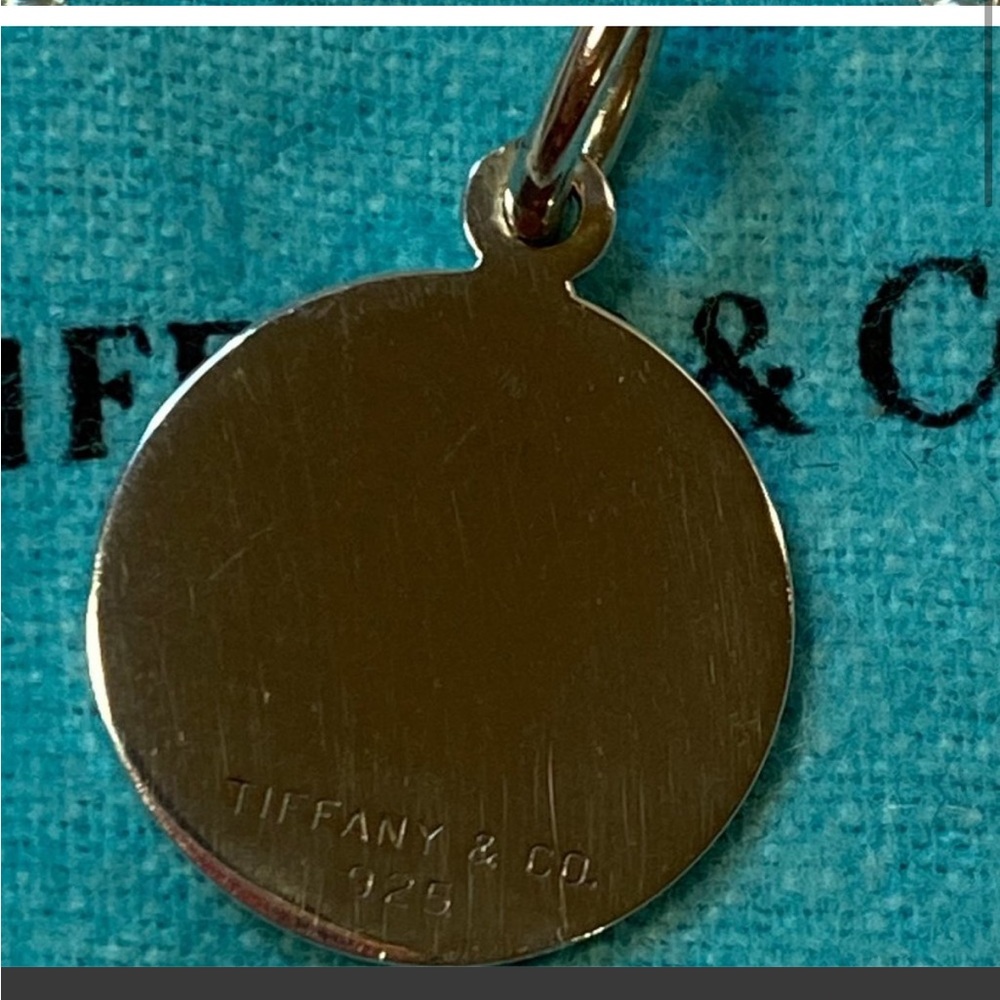 Tiffany & Co. Sterling Silver Small Round Tag Charm Pendant for Pendant Bracelet